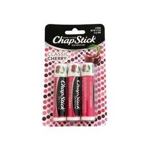 ChapStick Classic Cherry Lip Balm Skin Protectant 3 Sticks 0.15 Oz Each Pack